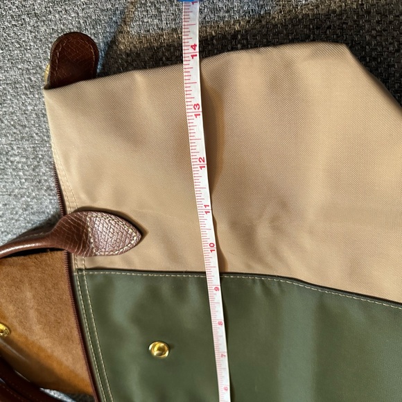Longchamp mini Elegant Tan and Green Tote Bag - Picture 10 of 14
